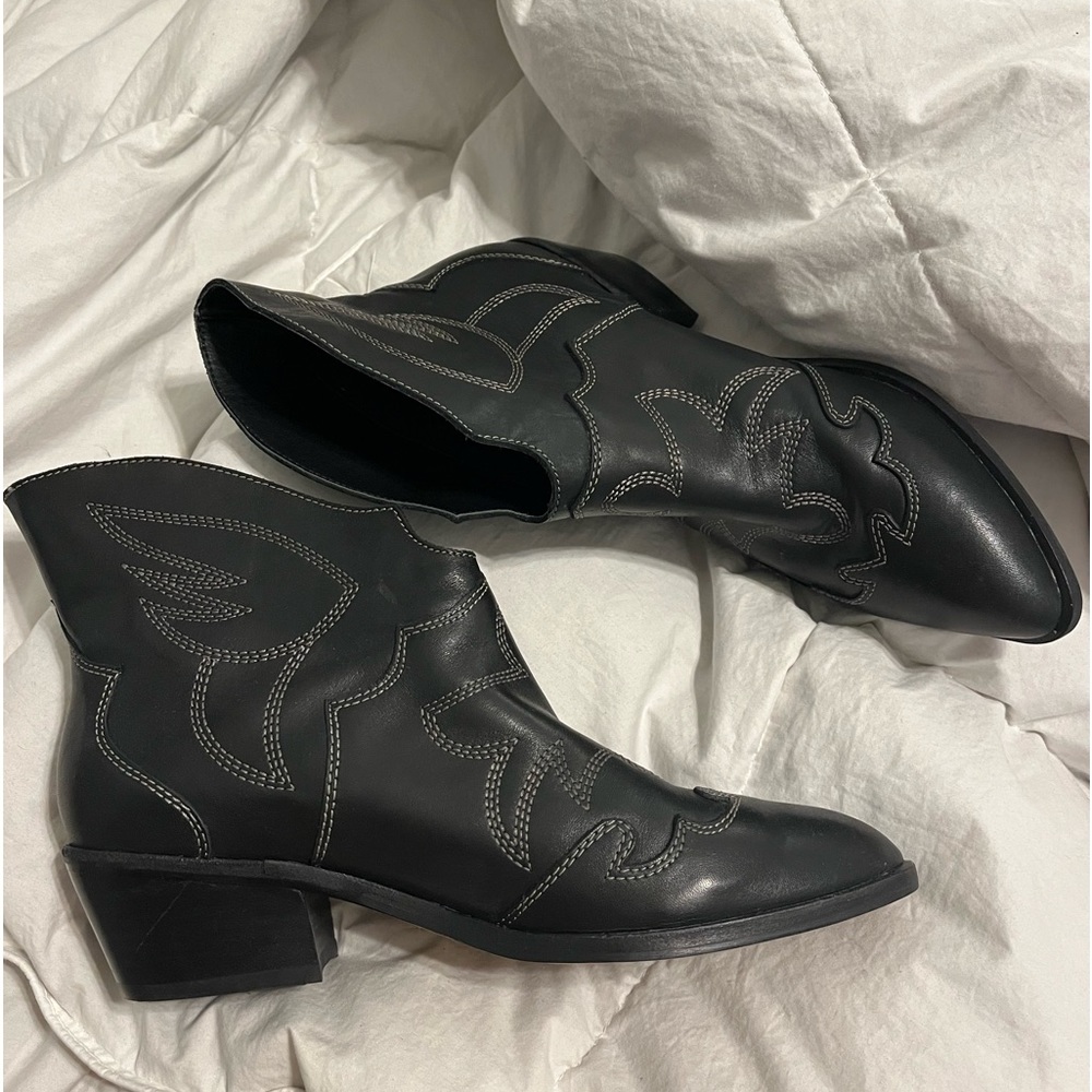 Booties- Cowboy style REAL LEATHER